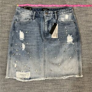 Buffalo Women's Distressed Denim Skirt